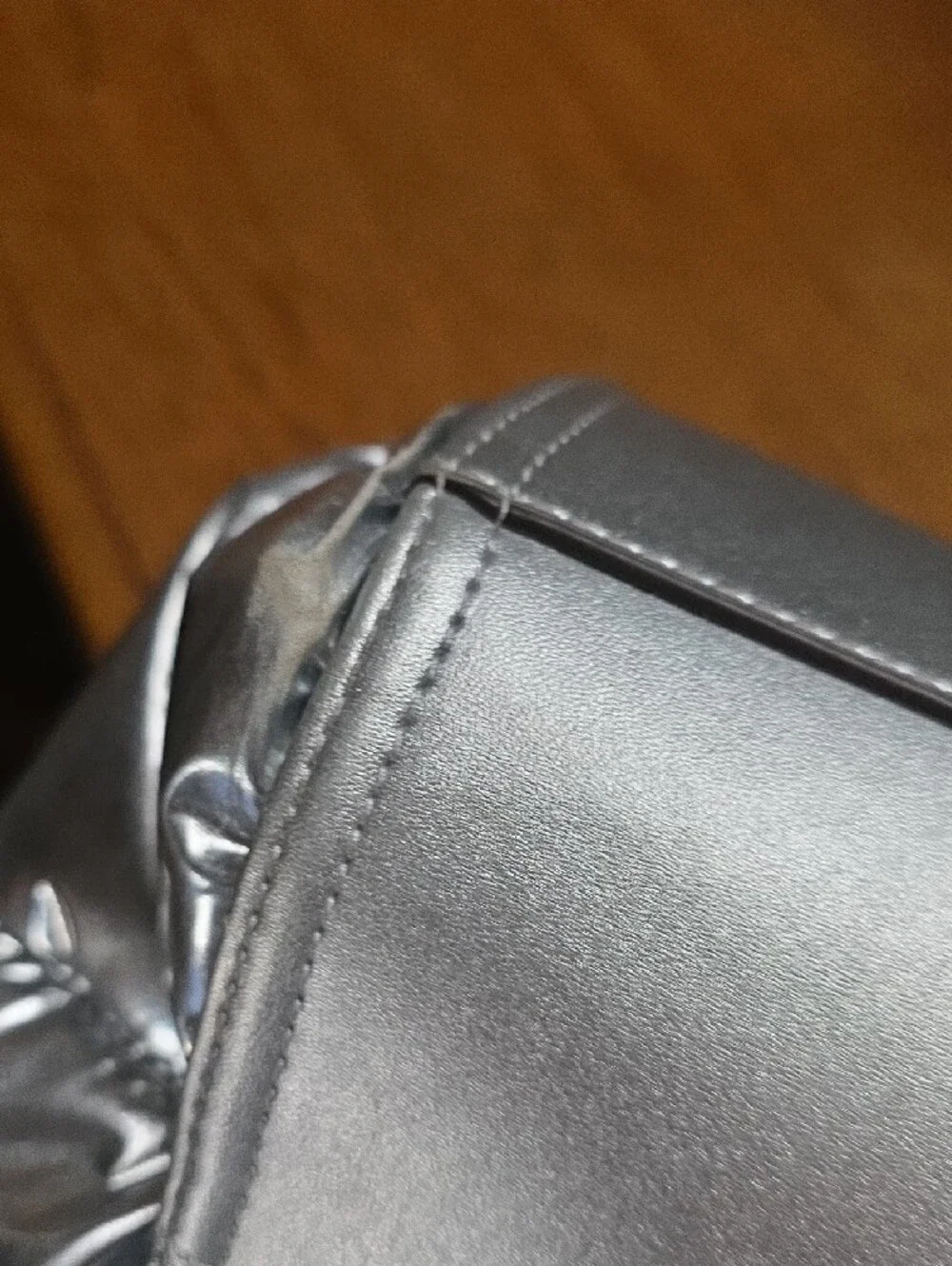 Tory Burch Metallic Silver Quilted Puffer Tote